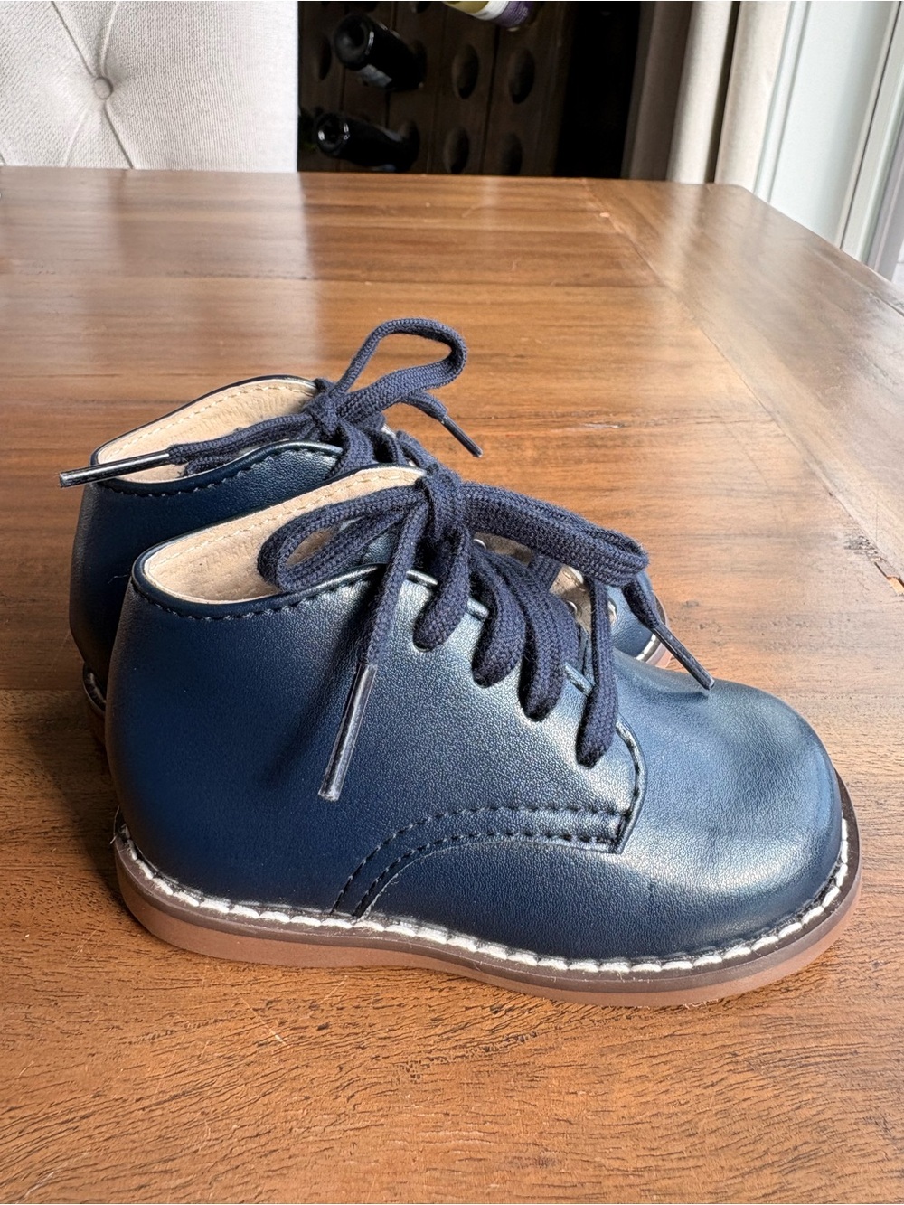 Footmates Todd Navy Leather Lace-Up Boots